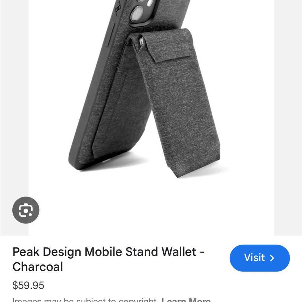 Peak Design Charcoal Mobile Stand Wallet Case